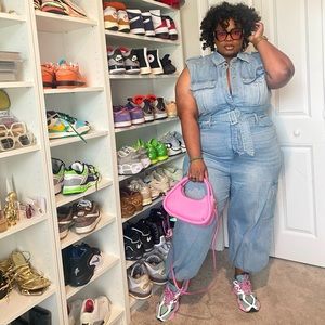 Eloquii Cargo Denim Jumpsuit